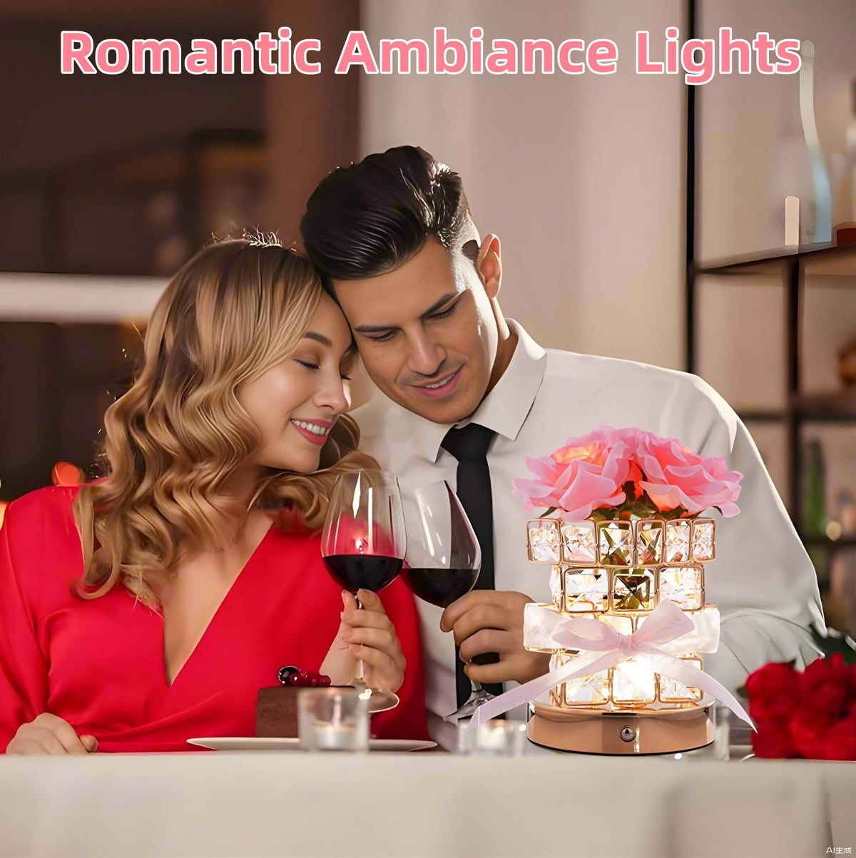 HAKSEIFA Rose Flower Lamp portable design travels easily for travel or camping.