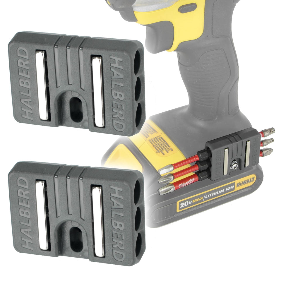Halberd premium magnetic bit holder on belt clip for quick bit access