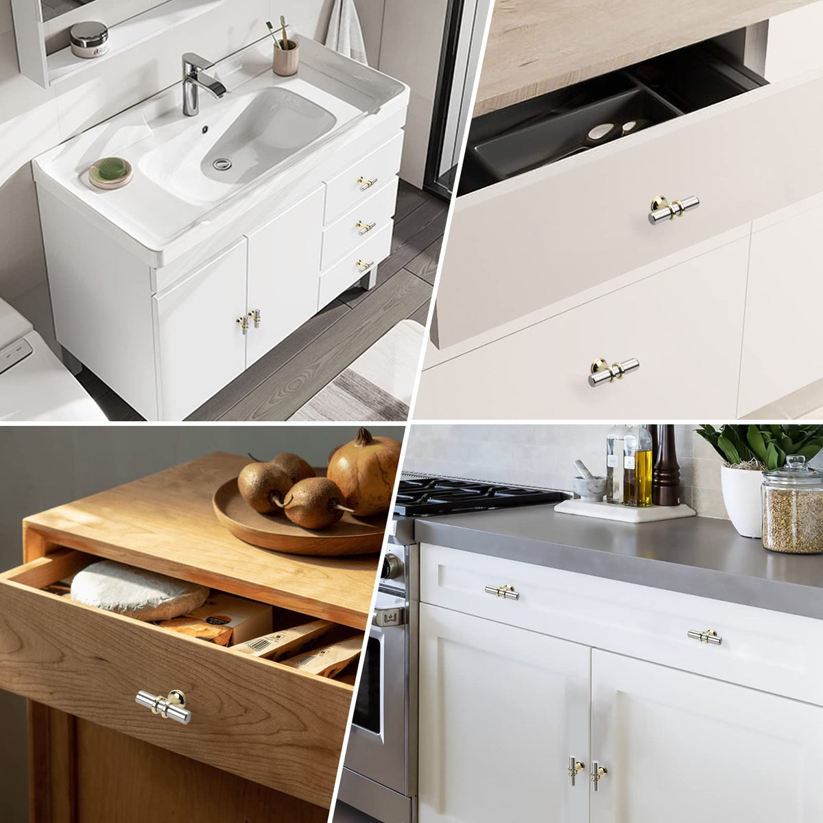 Haliwu dresser and cabinet hardware application for a cohesive look