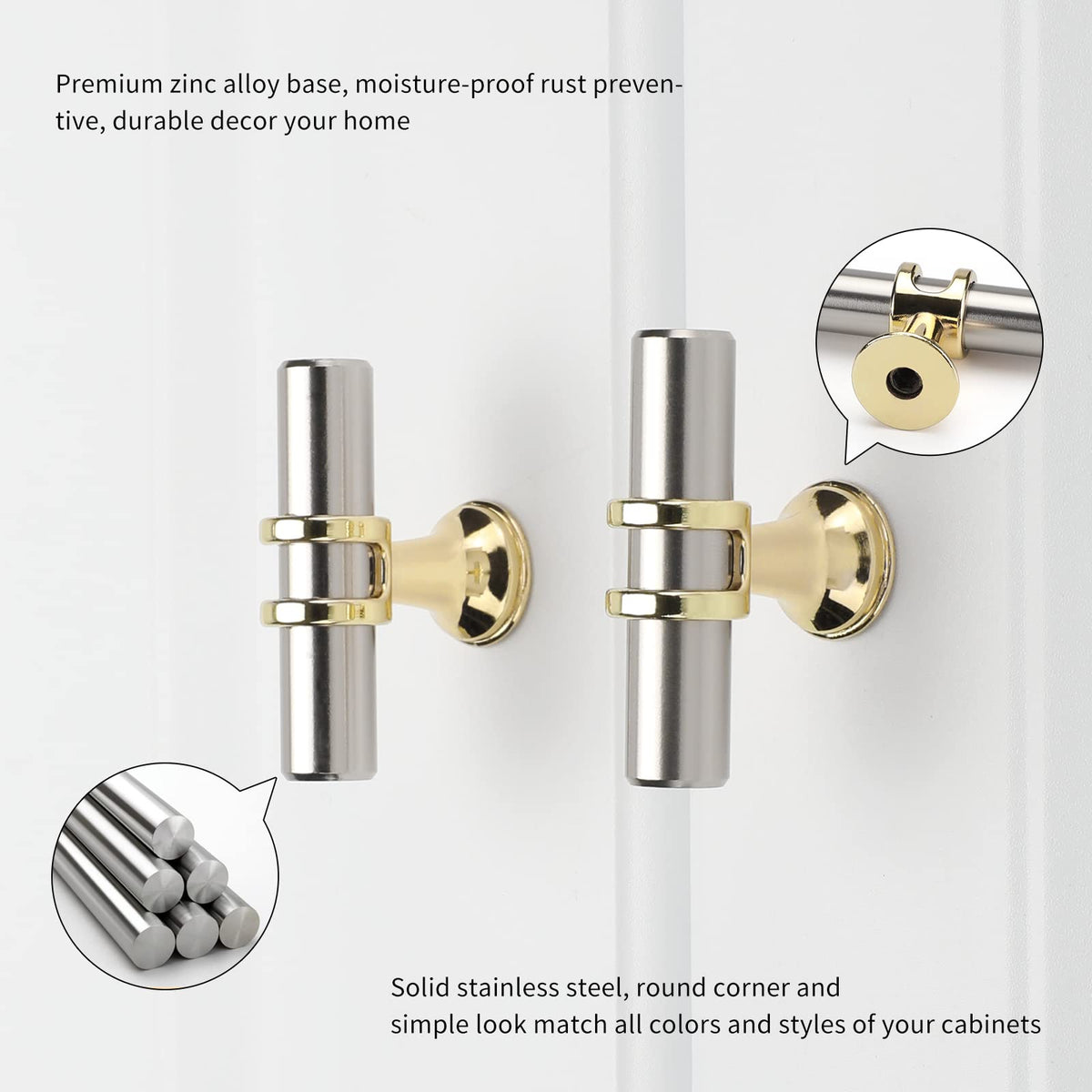 Haliwu gold cabinet knobs set highlighting premium kitchen hardware finish