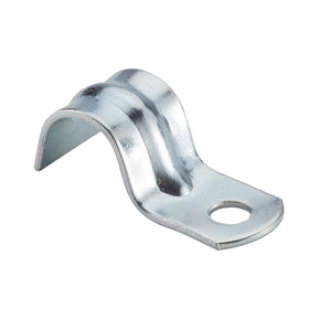 Halex steel conduit strap demonstrates durability for indoor wiring runs.