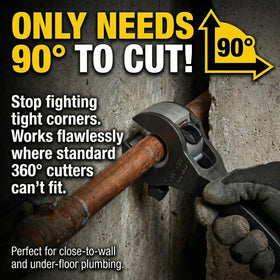 HalfofLife ratcheting pipe cutter with 2-in-1 setup for versatile pipe work.