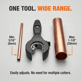 HalfofLife ratcheting pipe cutter blade stored inside handle for quick changes.