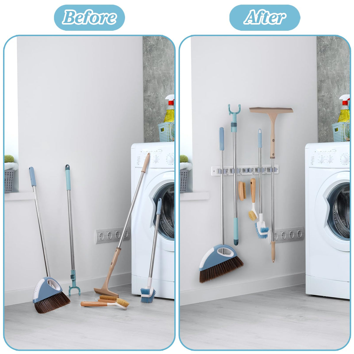 HALFTRY laundry room wall mount organizer saving floor space