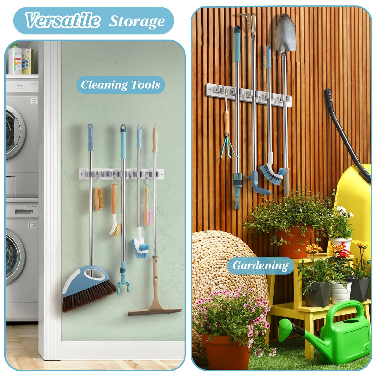 HALFTRY rubber roller clips securing broom handles securely
