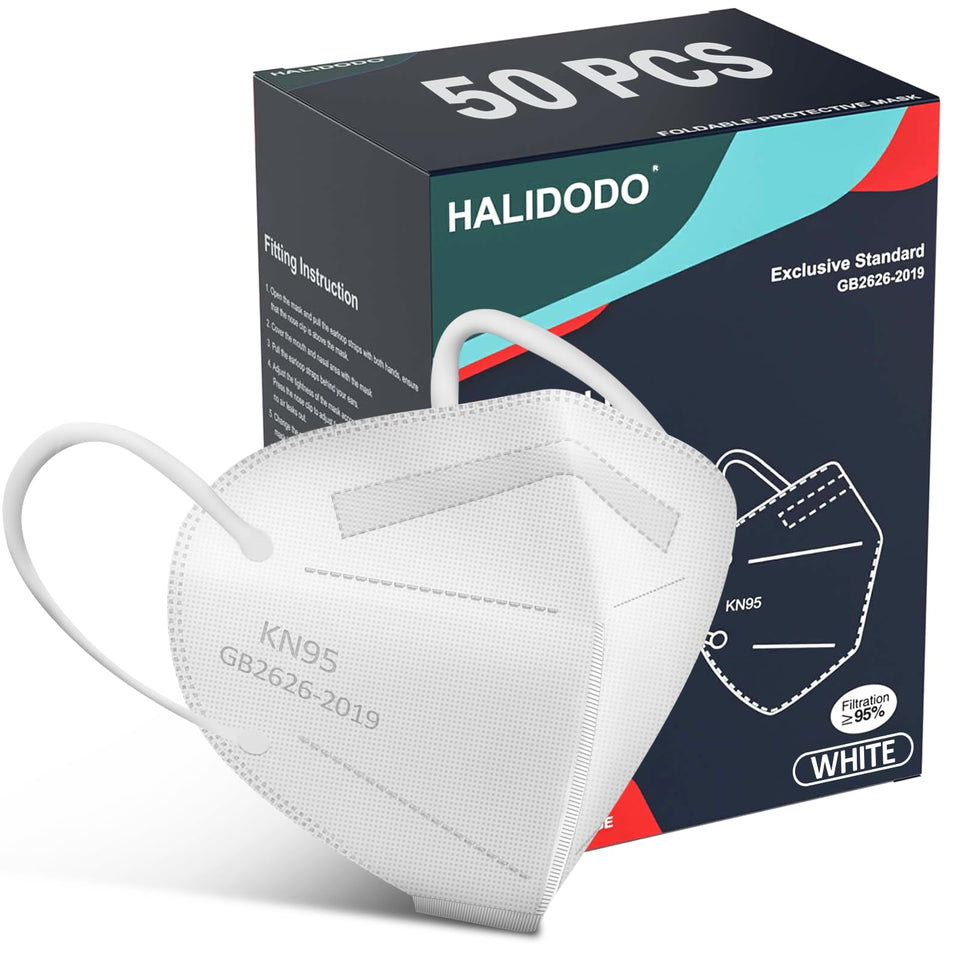HALIDODO KN95 50-pack in white box for easy storage and distribution