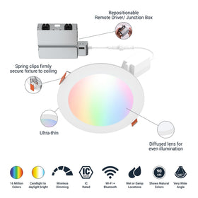 HALO downlight with WiZ Pro app scenes and full-color options for ambiance