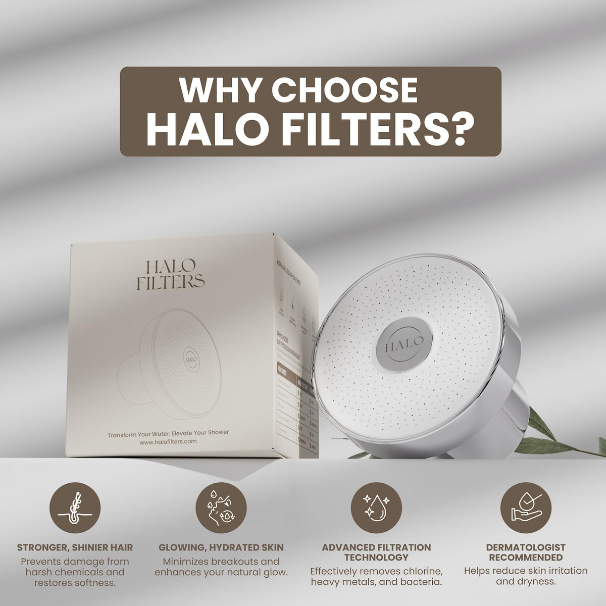 Halo Filters showerhead installation is simple and tool-free