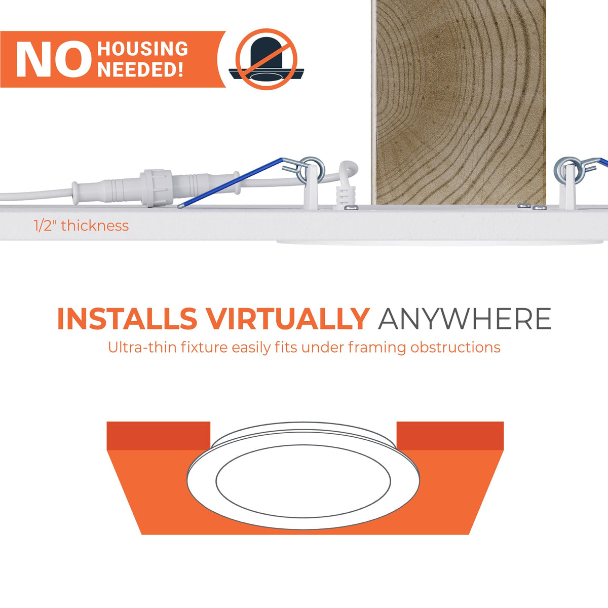 HALO HLB4LSFS5-4PK ceiling mounting with flush finish