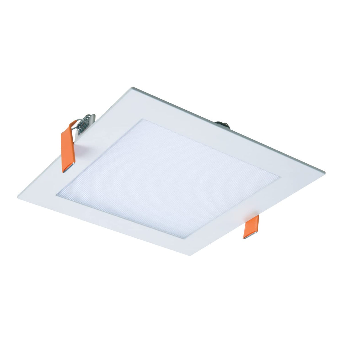 HALO HLB6 square wafer light shown in ceiling for seamless retrofit installation