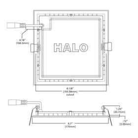 HALO HLB6 wet-rated square light suitable for showers and moisture-prone areas