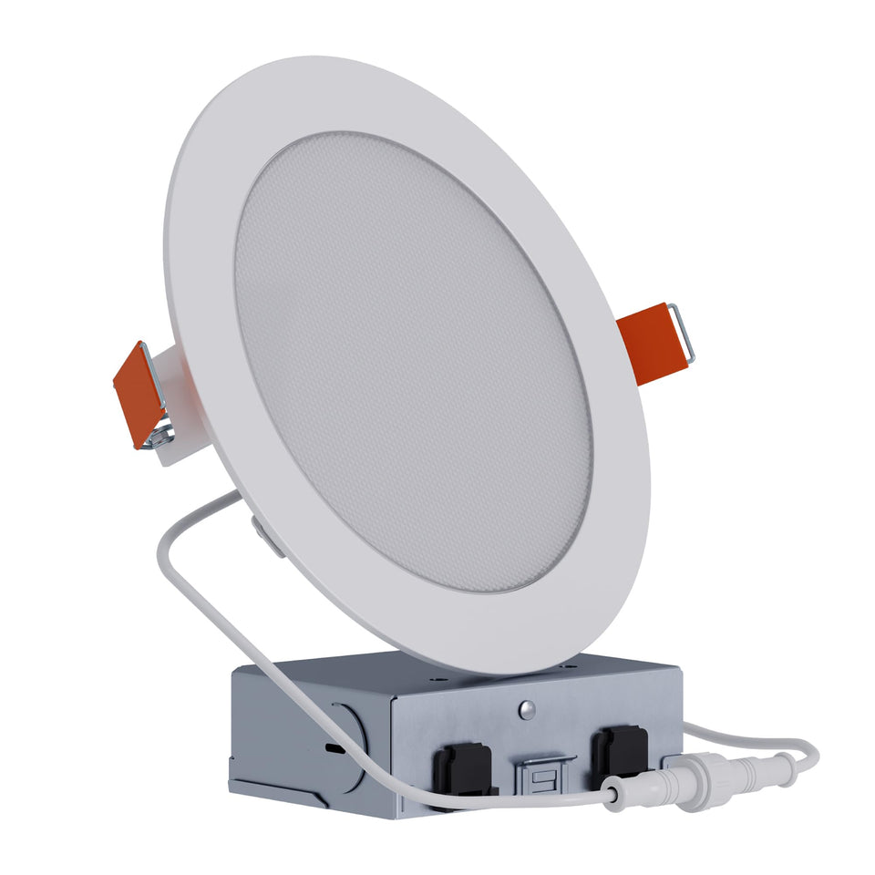 HALO HLB6LSFS5 ceiling installation with ultra-slim canless profile for tight ceilings.