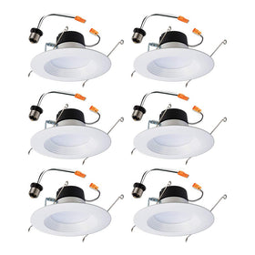 Halo LT 6in recessed light with white trim for bright, even room illumination.