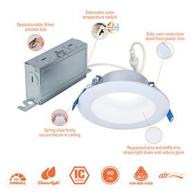 HALO LT4 wet location rating supports bathroom or outdoor soffits with durable protection.