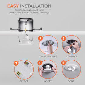 HALO RA 6-inch selectable-color-temperature range creates warm to cool atmospheres.
