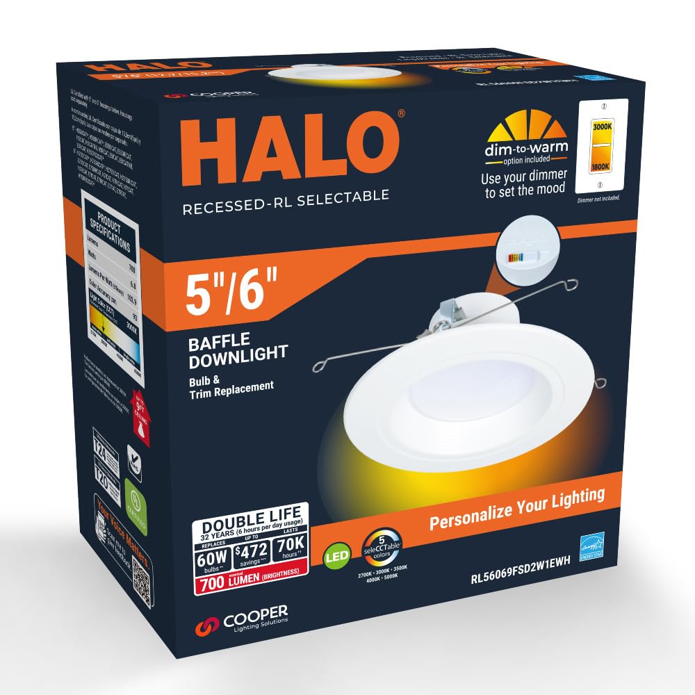 HALO RL56069FSD2W1EWH outdoor soffit installation suitability for exterior lighting.