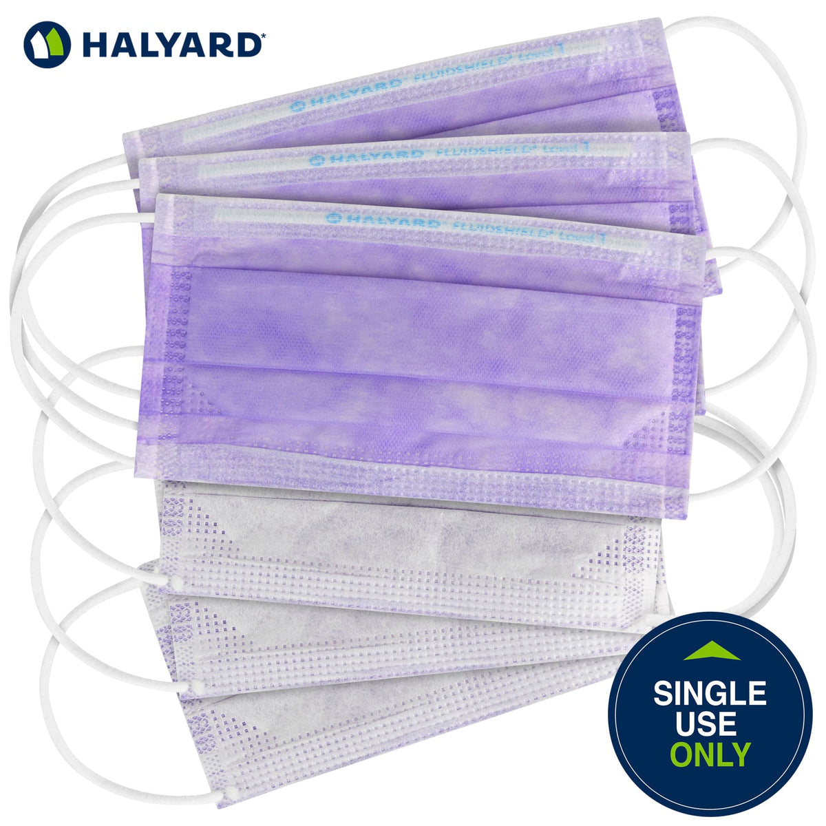 HALYARD FluidShield 1 lavender box of 50 pack for quick replenishment