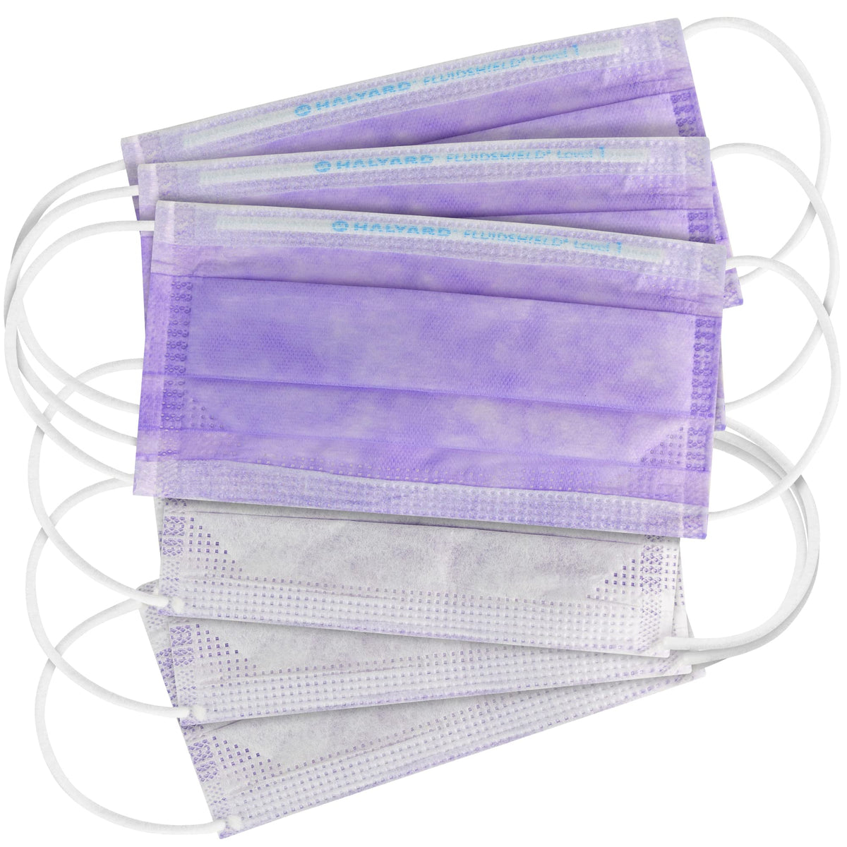 HALYARD FluidShield 1 lavender worn by user demonstrating everyday protection