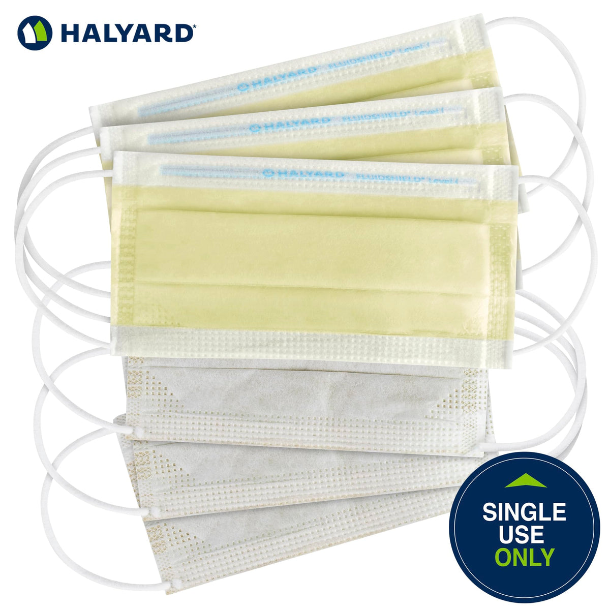 HALYARD FLUIDSHIELD 1 earloops close-up displaying SO SOFT comfort material.