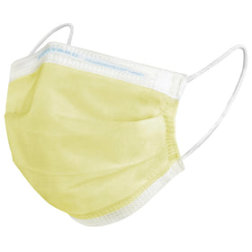 HALYARD FLUIDSHIELD 1 mask front view in yellow highlighting quick visual ID and design.