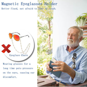 Hamdrit eyeglass holder with badge clip keeps IDs handy