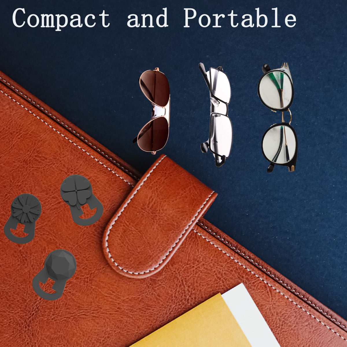 Hamdrit three-styles eyeglass holder matching outfits