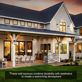 Hameso porch and garage lighting enhances front door safety at night.