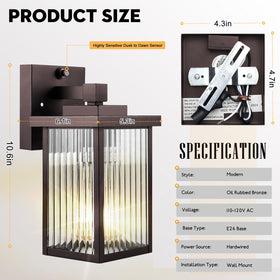 Hameso front door light in oil-rubbed bronze adds timeless style.