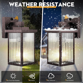 Hameso wall mount sconce provides reliable exterior illumination.