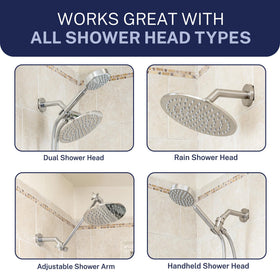 Universal 1/2 inch NPT threads ensure broad compatibility with shower heads
