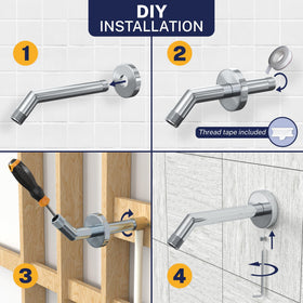 Brushed nickel flange with locking screw for secure, slip-free installation
