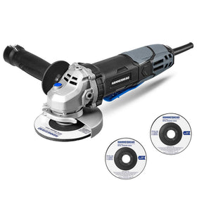 Hammerhead HAAG060 angle grinder front view showing compact power for home projects.