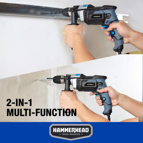 Hammerhead HAHD075 two-in-one switch enables rotation or hammer-drill mode.