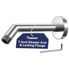 HammerHead shower arm with 7.5-inch extension for versatile spray reach