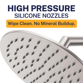 HammerHead Showers 2.5 GPM high-flow head boosts pressure with broad coverage.