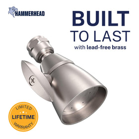 HammerHead Showers high pressure 2.5 GPM head offers powerful spray.