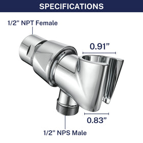 HammerHead Showers solid brass design provides durable support for a steady handheld shower experience.