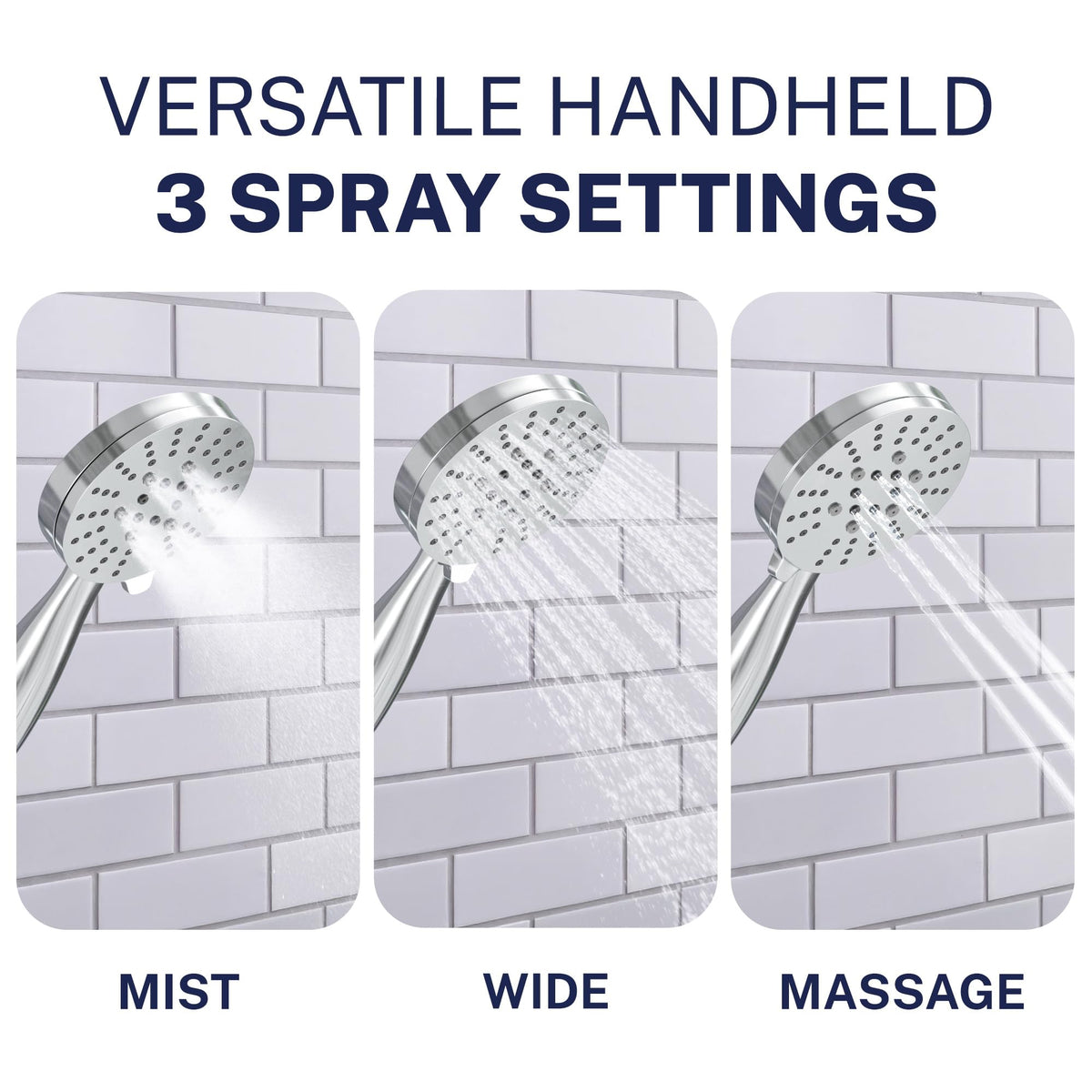 HammerHead Showers 72-inch metal hose extends reach for kids and pets.