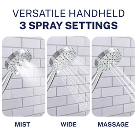 HammerHead Showers 72-inch metal hose extends reach for kids and pets.