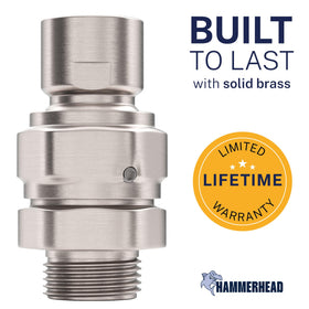 HammerHead Showers adjustable angle for better water direction away from walls.