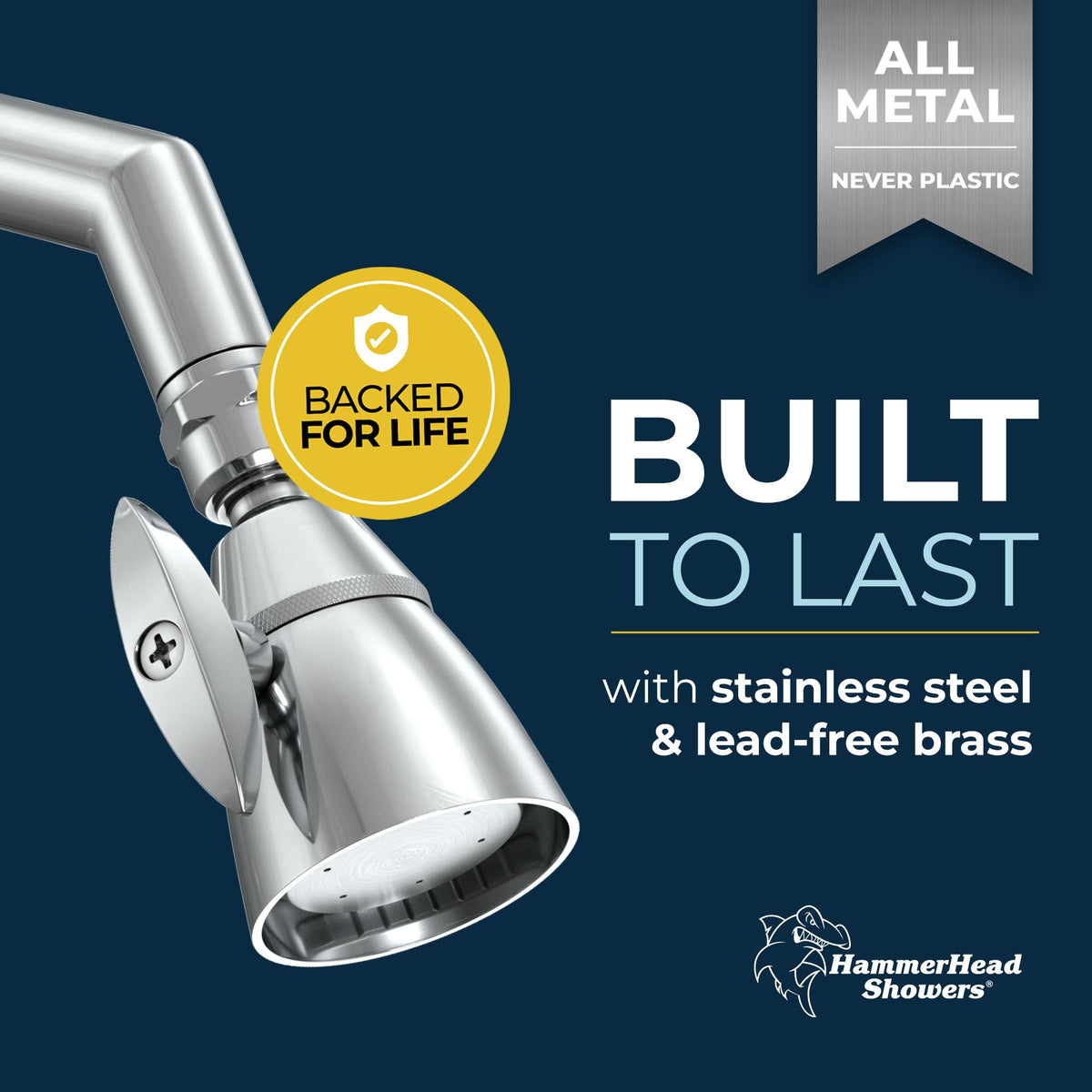 HammerHead Showers adjustable spray pattern knob enables customizable cleansing