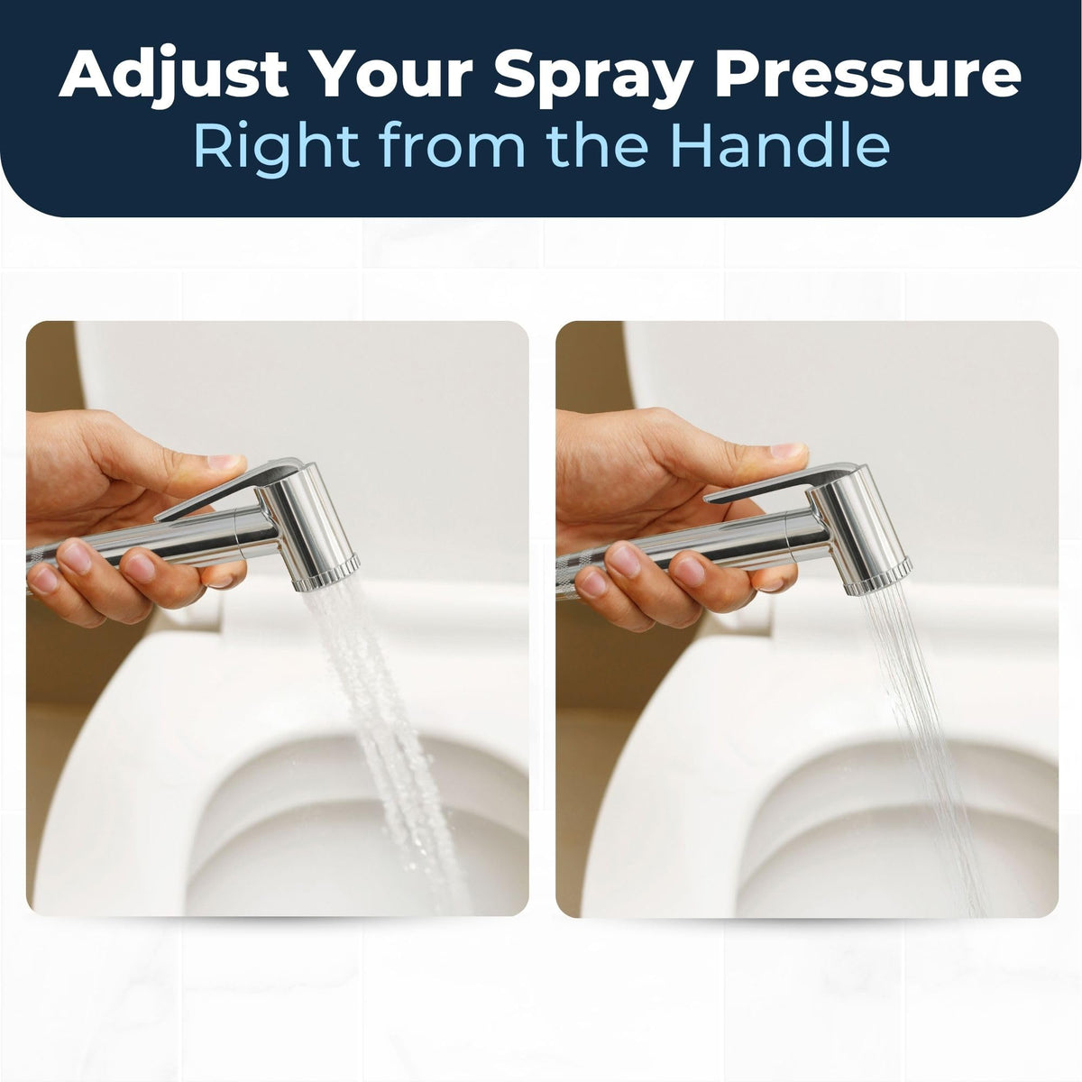 HammerHead Showers chrome handheld bidet nozzle for precise spray control