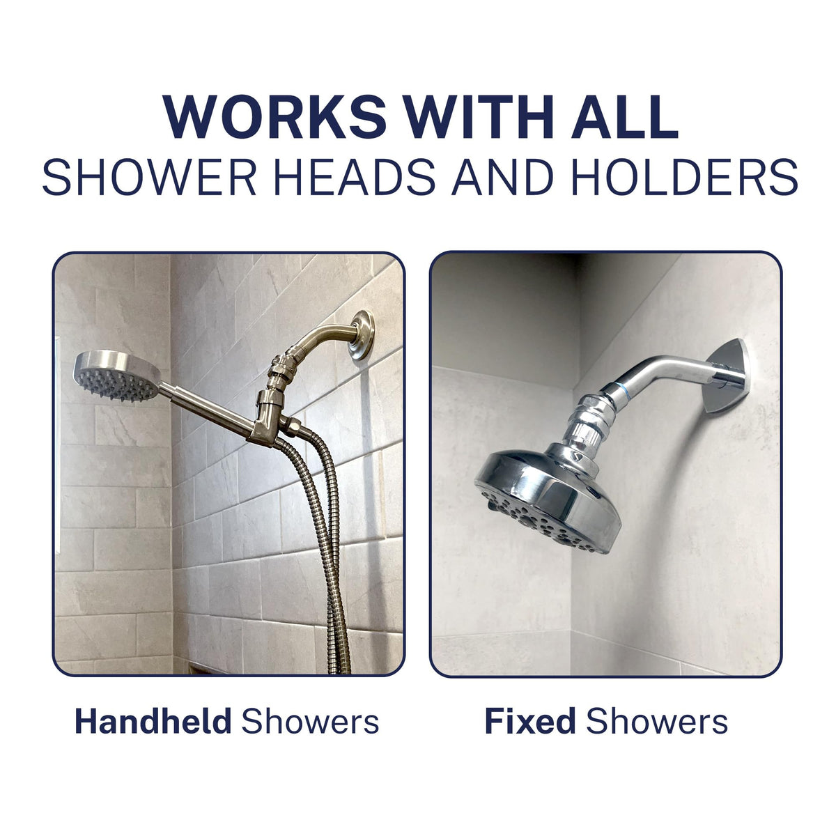 HammerHead Showers easy installation between shower arm and head.