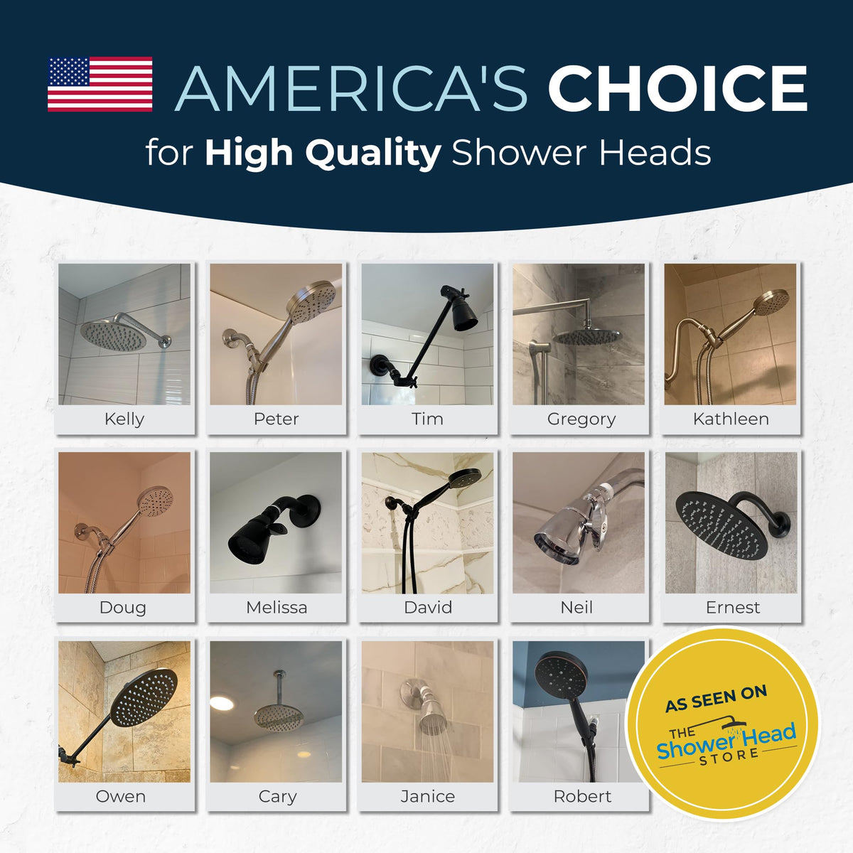 HammerHead Showers fixed chrome head adds a sleek bathroom look