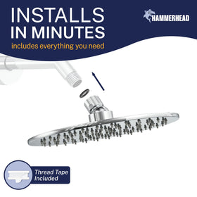 HammerHead Showers half-inch NPT brass threads support universal compatibility