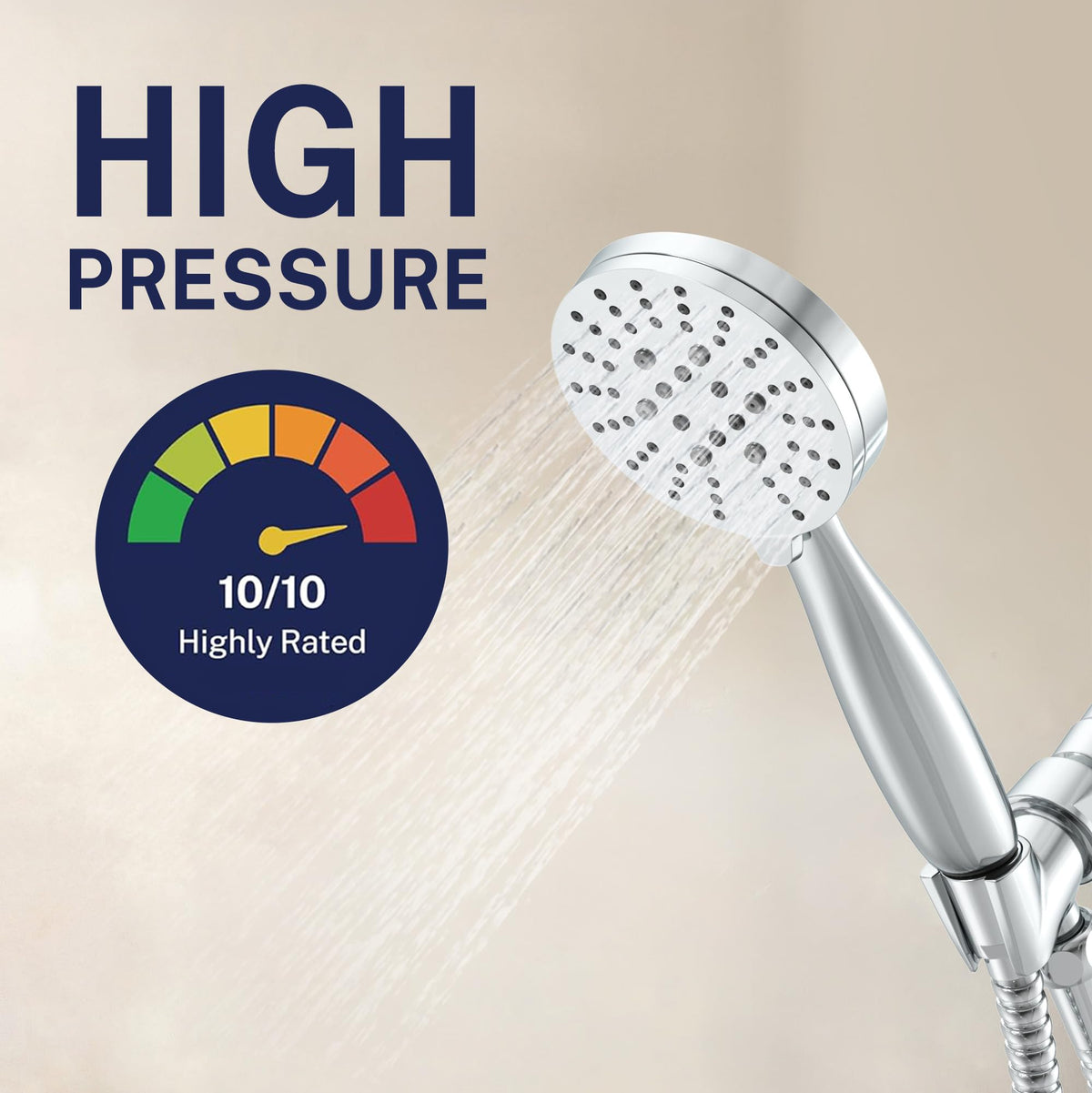 HammerHead Showers handheld chrome mist spray cools on hot days.