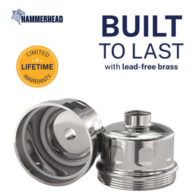 HammerHead Showers high-capacity cartridge enables months of chlorine-free showers.