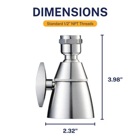 HammerHead Showers sturdy metal nozzles support consistent high flow.