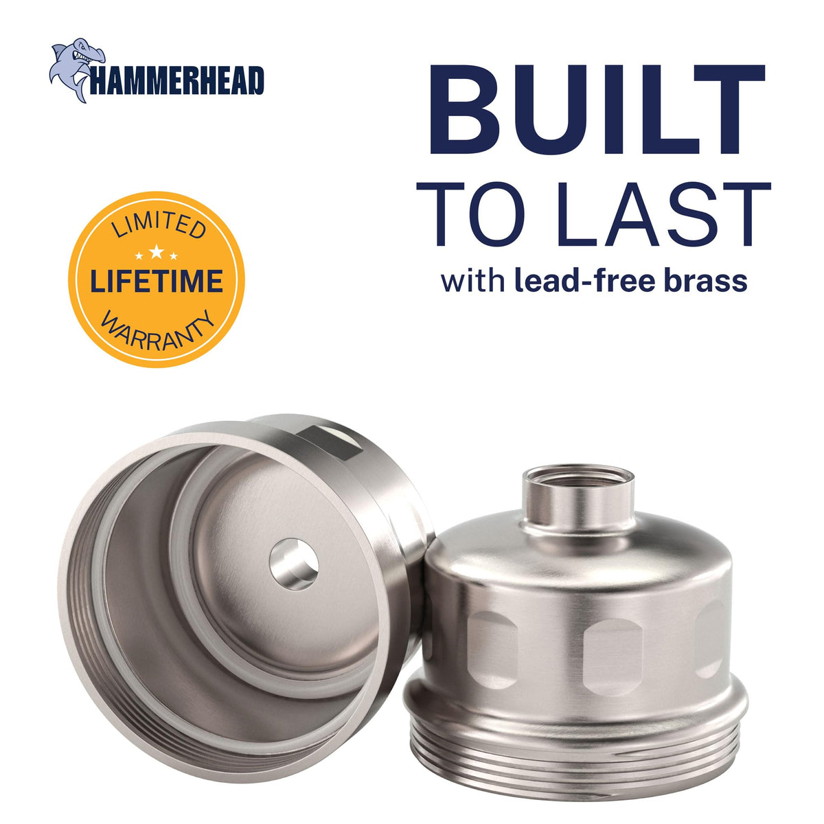 HammerHead Showers one-half-inch NPT connection illustrating universal compatibility.