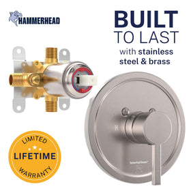 HammerHead Showers anti-scaling pressure-balanced valve for safe showers.